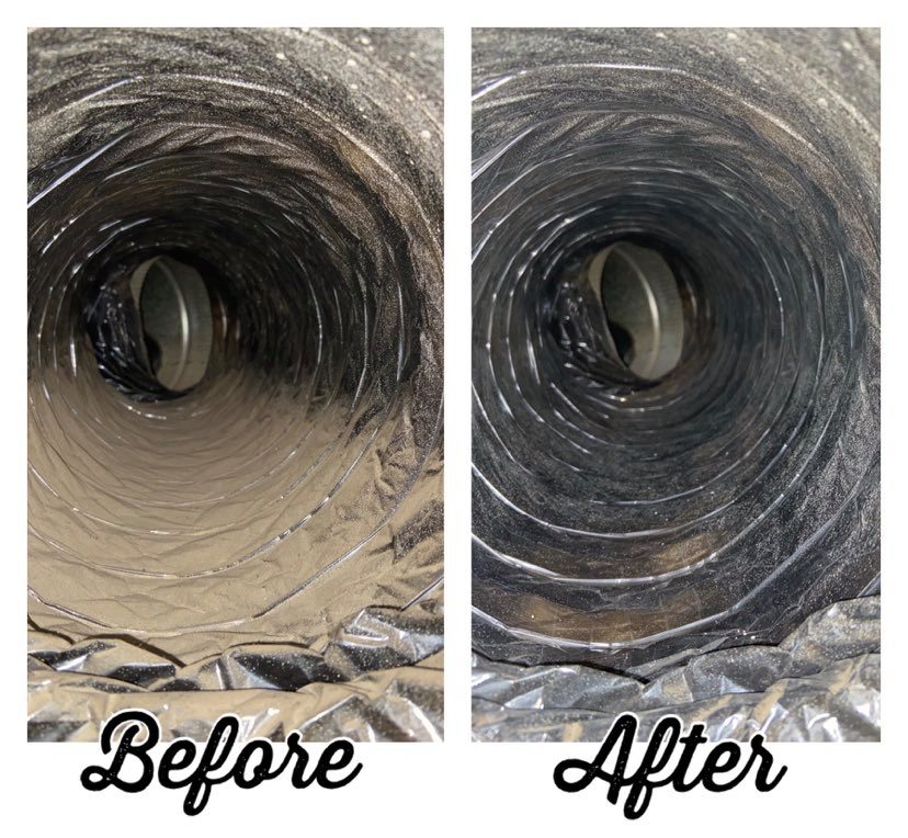 Before/After ProGrade Air Duct Cleaning