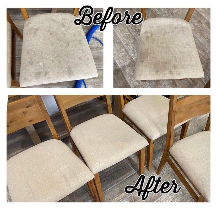 Before/After ProGrade Upholstery Furniture Cleaning Dining Room Chairs