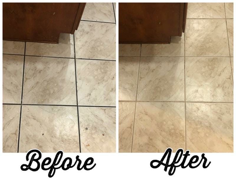 Before/After ProGrade Tile and Grout Cleaning Removing Black Stains